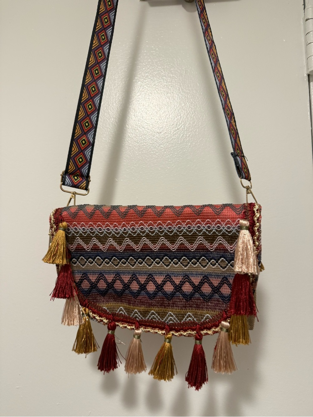 Boho Tassel Crossbody Bag in Multicolor